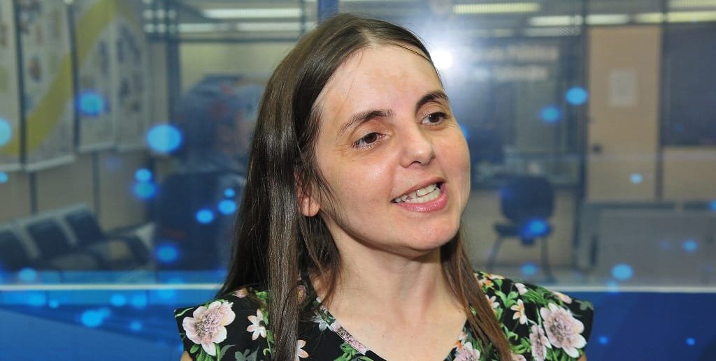 Antônia Nogueira testou a Sala de Realidade Virtual do Departamento de Trânsito do Distrito Federal (Detran-DF)/Acácio Pinheiro/Agência Brasília