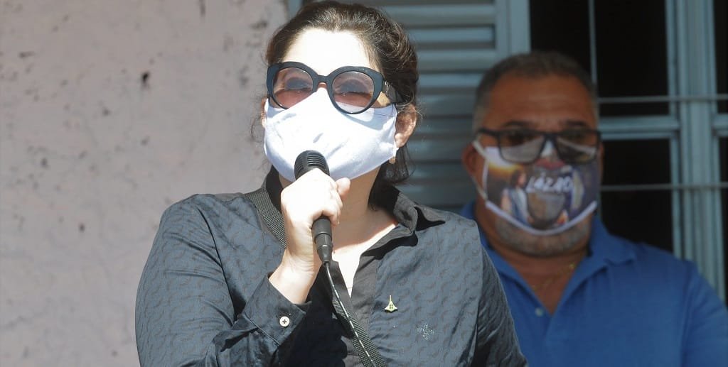Denise Fonseca, presidente da Emater, na doação de 100 kits de irrigação para agricultores de Planaltina/Lúcio Bernardo Jr./Agência Brasília