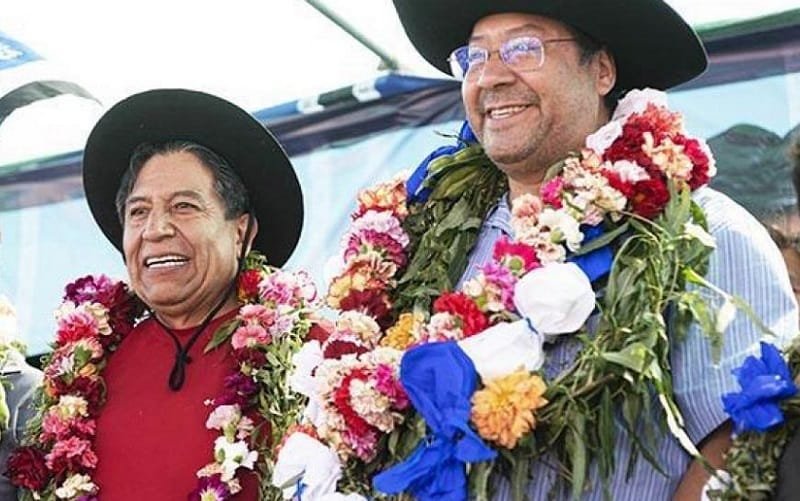 Luis Arce Catacora e seu vice David Choquehuanca