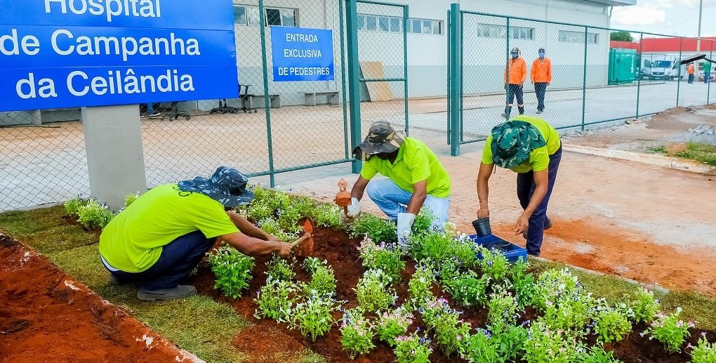 Detalhes finais pouco antes da inauguração do Hospital de Campanha de Ceilândia/Paulo H. Carvalho/Agência Brasília