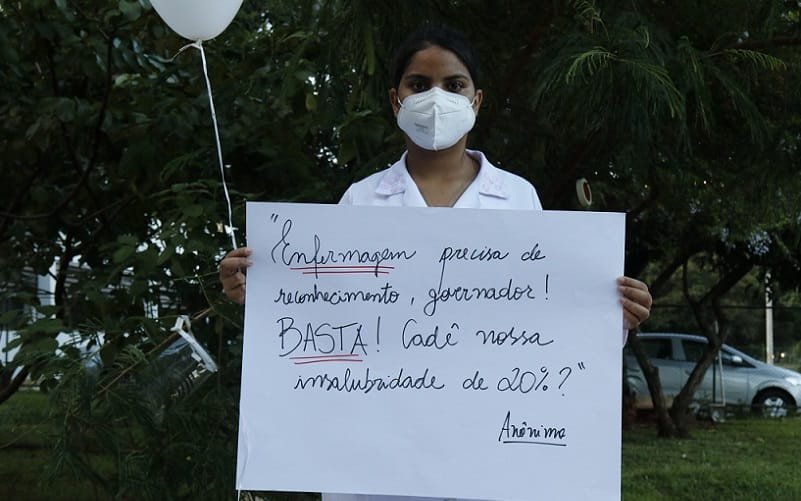 Enfermeira protesto DF