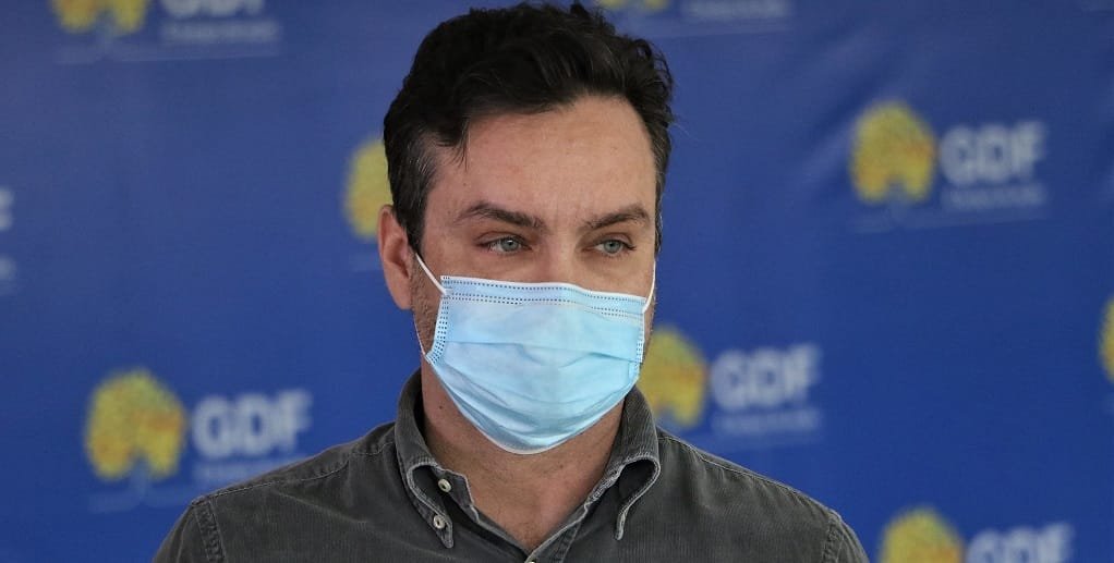 Gustavo do Vale Rocha, o secretário da Casa Civil, durante a reunião com empresários sobre a pandemia/Renato Alves/Agência Brasília