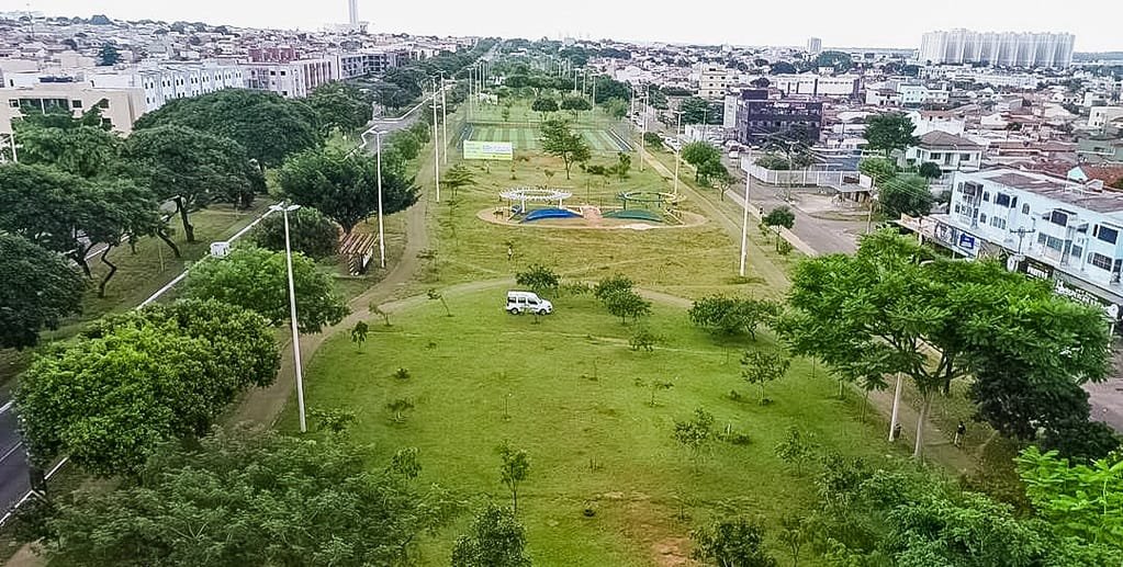 Detalhe do parque de lazer entre as quadras 1 e 7, em Taguatinga, que terá uma quadra poliesportiva coberta/Dionísio Martins/Divulgação