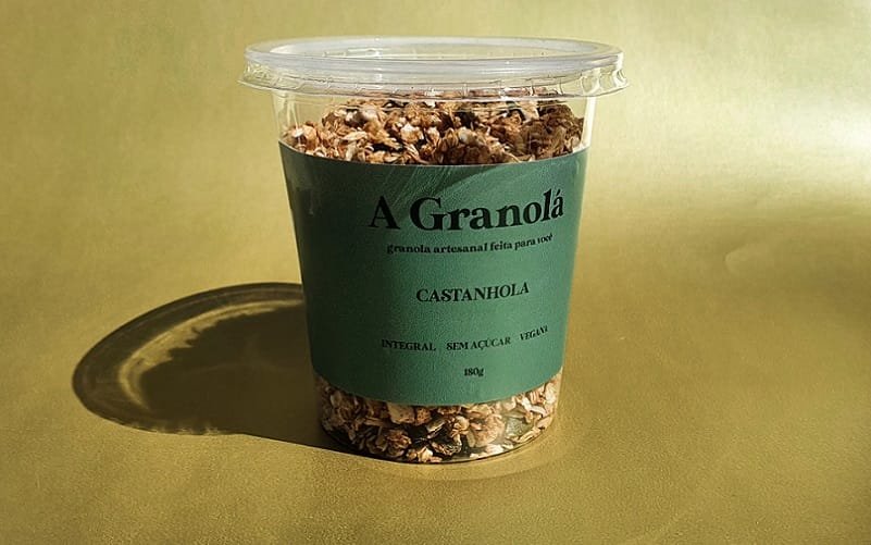 Comida granola embalagem comida