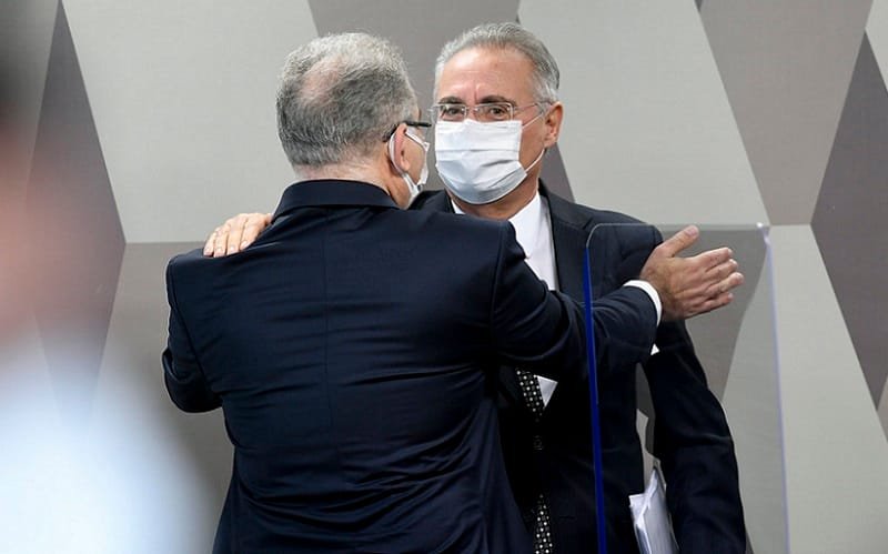 Ministro Marcelo Queiroga e senador Renan Calheiros