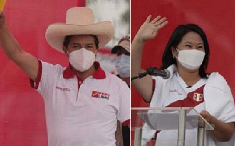 Eleições Peru Keiko Fujimori e Pedro Castillo