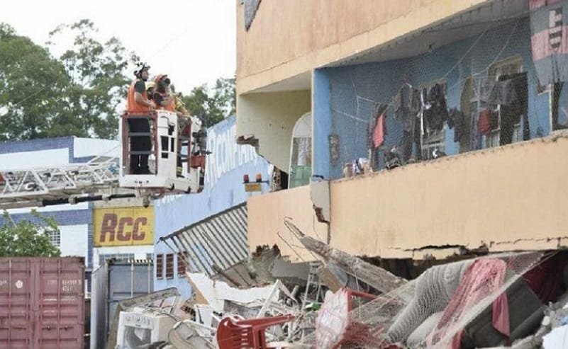 Parte de prédio desaba em Taguatinga após evacuação