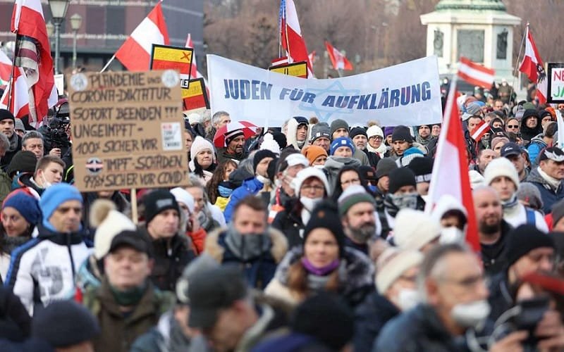 Manifestação Covid-19 Áustria Misto Brasília