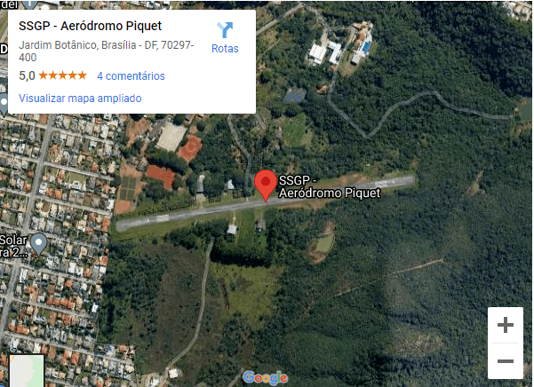 Localização aeroporto Nelson Piquet DF Misto Brasília