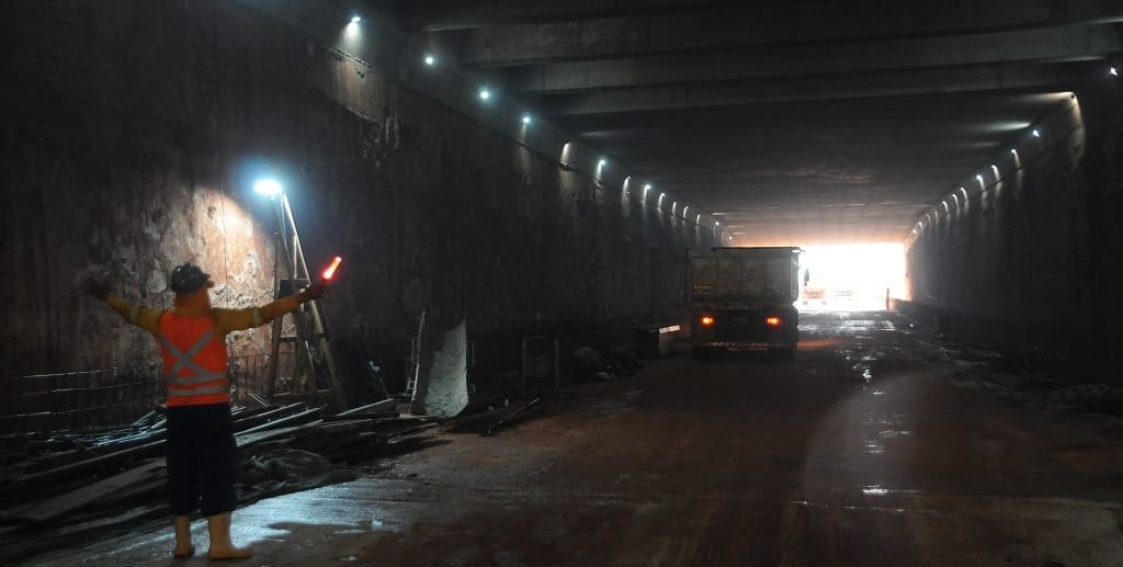 Avançam as obras de construção do túnel de Taguatinga, que vai consumir 8 mil toneladas de aço e 90 mil m3 de concreto/Lúcio Bernardo Jr/Agência Brasília