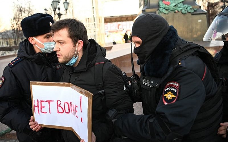 Rússia protesto contra a guerra Moscou Misto Brasília