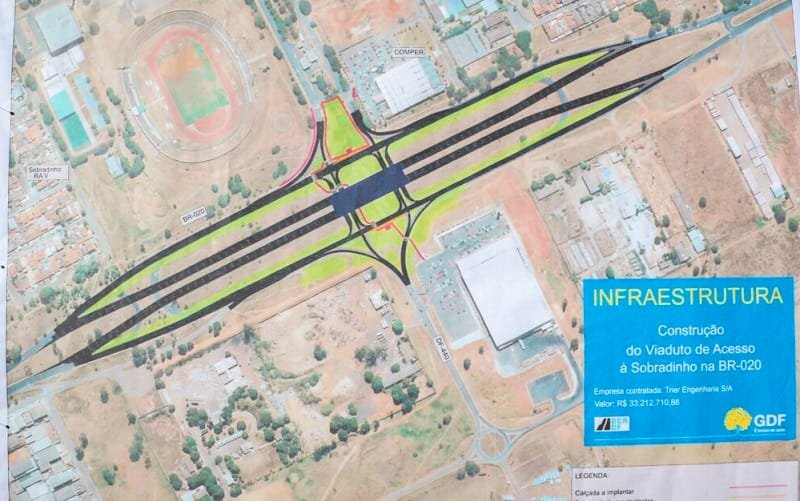 Começa a construção do viaduto de Sobradinho