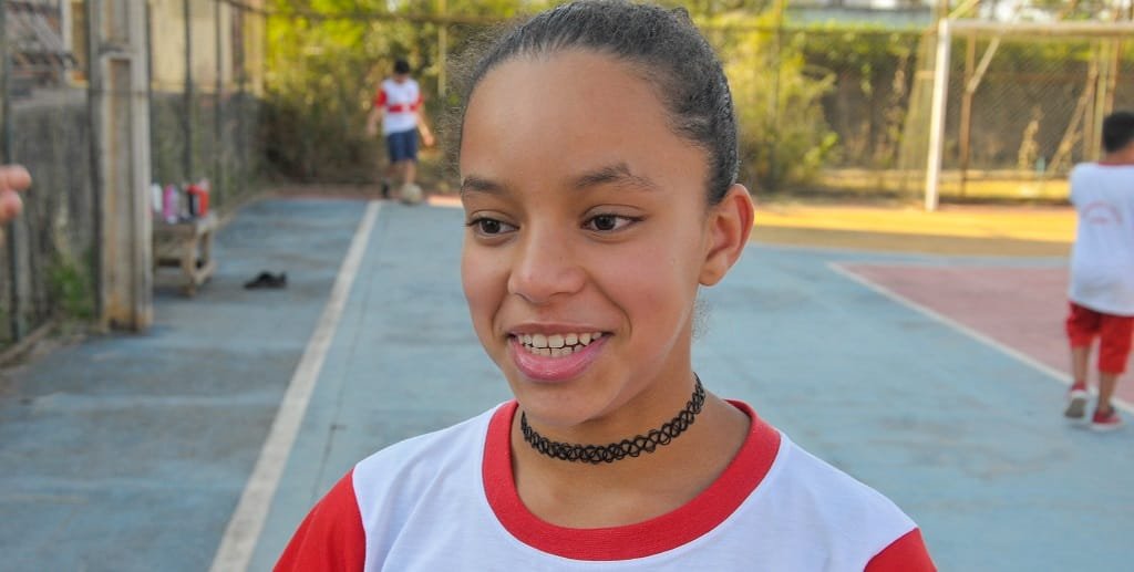 Tauane Silva Nascimento é bombeira mirim no programa que envolve 1,3 mil crianças/Renato Araújo/Agência Brasília