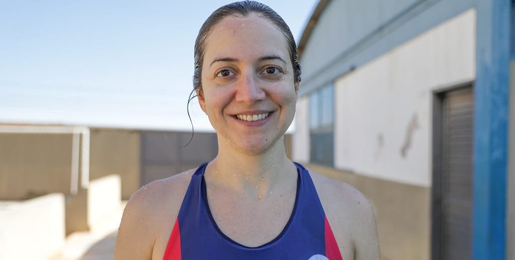 Mércia Lopes é servidores pública e pratica aulas de saltos ornamentais no Complexo Aquático Cláudio Coutinho/Geovana Albuquerque/Agência Brasília