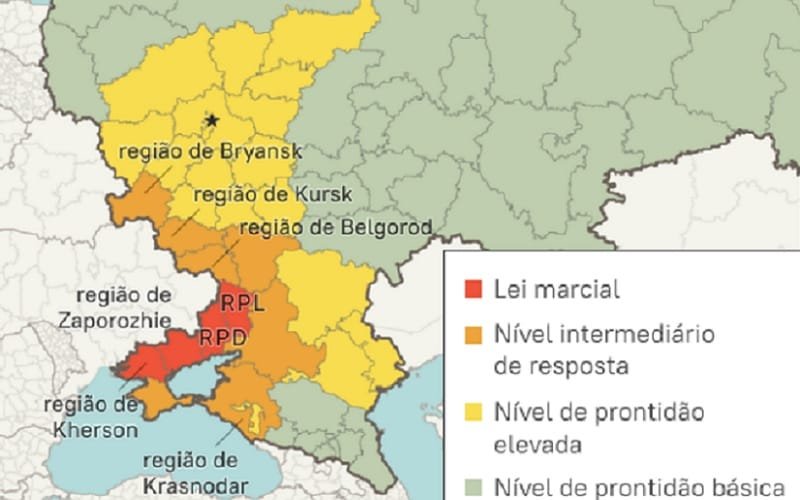 Mapa da lei marcial Ucrânia Misto Brasília