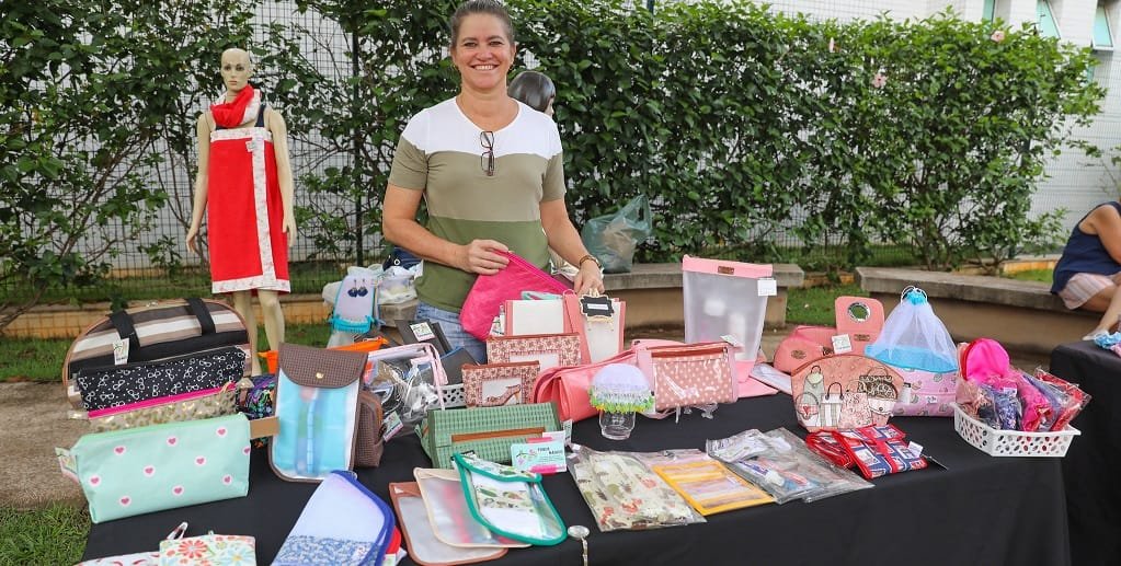 Joelma Brito montou a sua banca para atrair o público que foi na Rua do Lazer do Guará/Paulo H. Carvalho/Agência Brasília