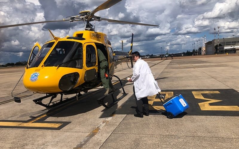 Coração é levado de helicóptero para o Instituto de Cardiologia