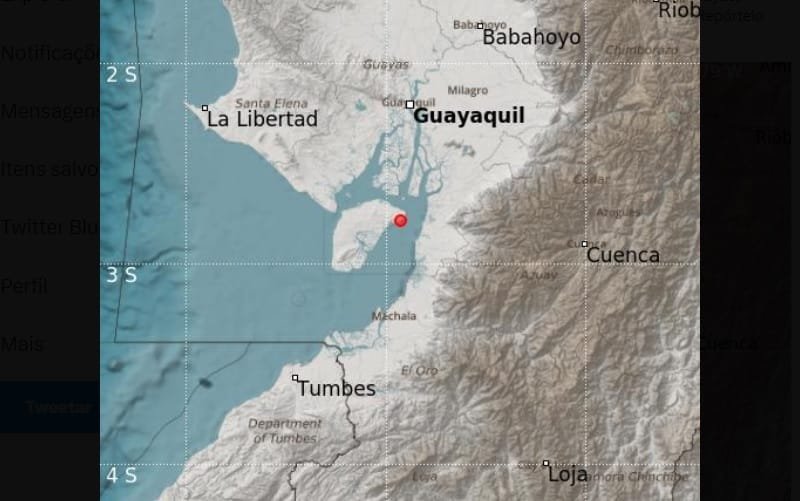 Equador terremoto mapa Misto Brasília