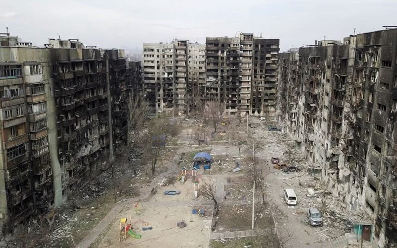 Ucrânia guerra prédios destruídos