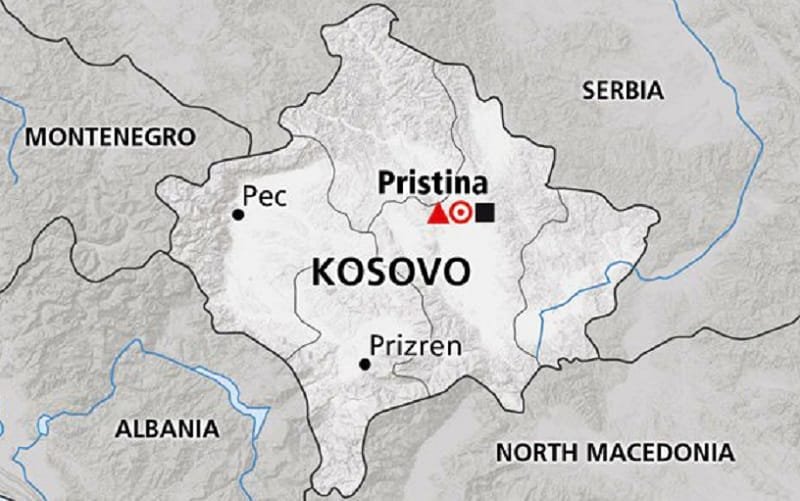 Mapa Kosovo Sudeste da Europa Misto Brasilia