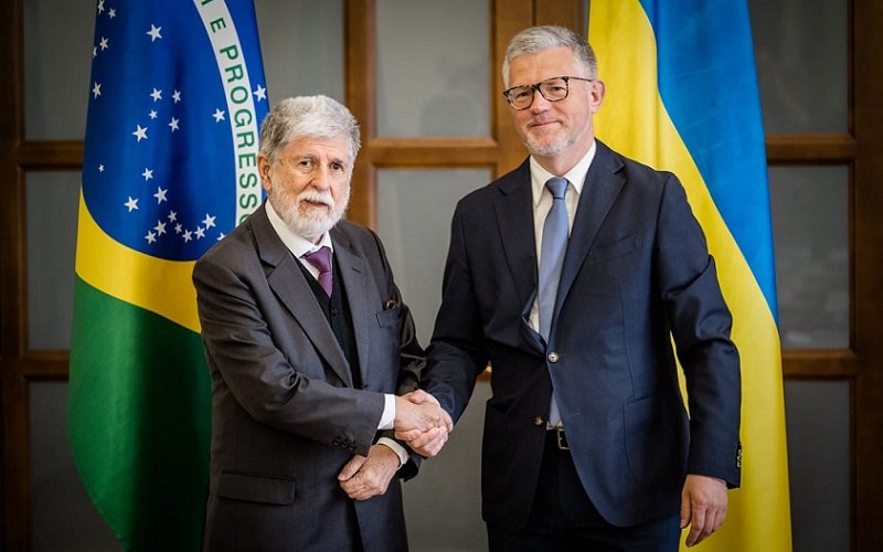 Celso Amorim e Andrij Melnyk Ucrânia Misto Brasília