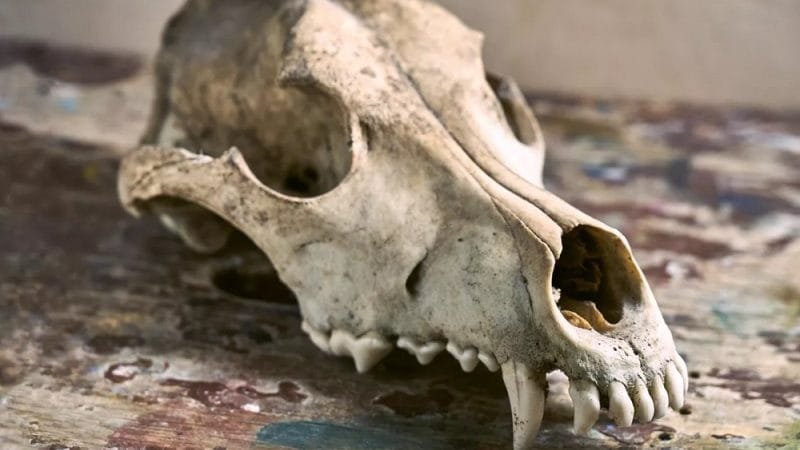 Encontrado crânio de lobo em túmulo de dois mil anos