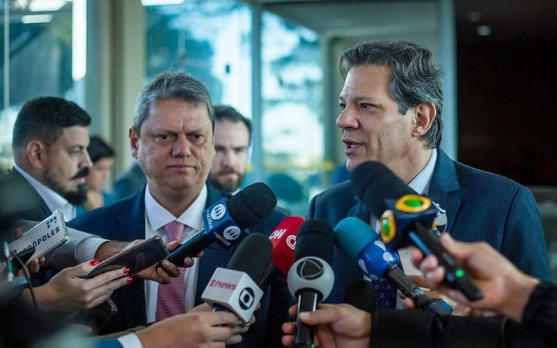 Ministro Fernando Haddad e o governador Tarcísio de Freitas Misto Brasília