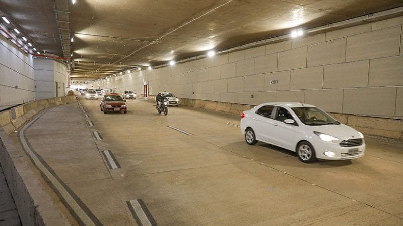 Túnel Rei Pelé será fechado às 10 horas para aferição dos radares