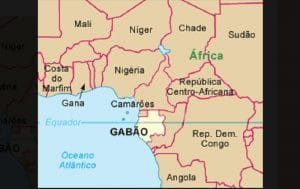 Mapa parte da África Gabão Misto Brasília