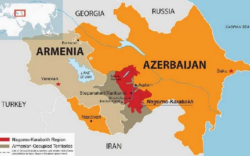 Mapa Azerbaijão e Armênia Misto Brasília