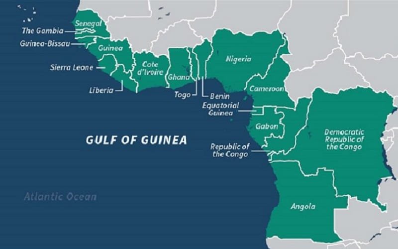 Mapa Golfo da Guiné África Misto Brasília