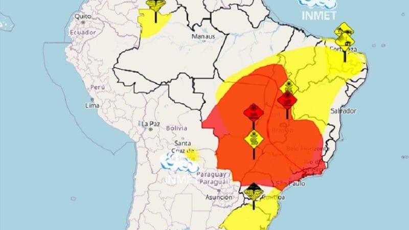 Temperatura continuará alta e chuva pode cair na quinta-feira