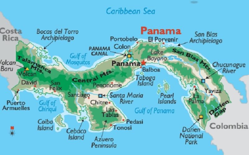 Panamá mapa América Latina Misto Brasília