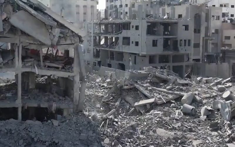 Faixa de gaza prédios destruídos bombardeios Misto Brasília