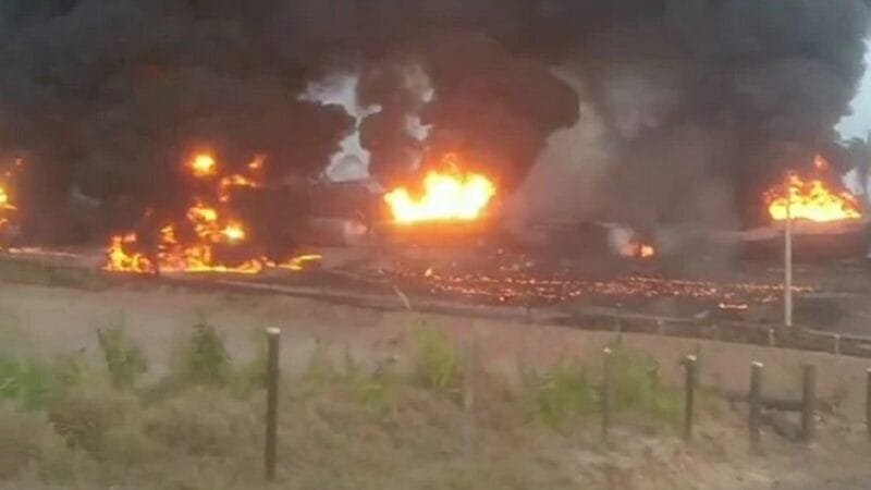 Trem de passageiros da Vale pega fogo no Maranhão