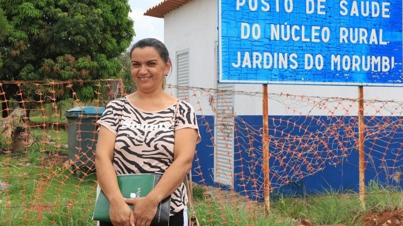 Joana Duarte recebe atendimento e remédios na UBS Jardim Morumbi, região Norte do Distrito Federal/Divulgação/Agência Saúde