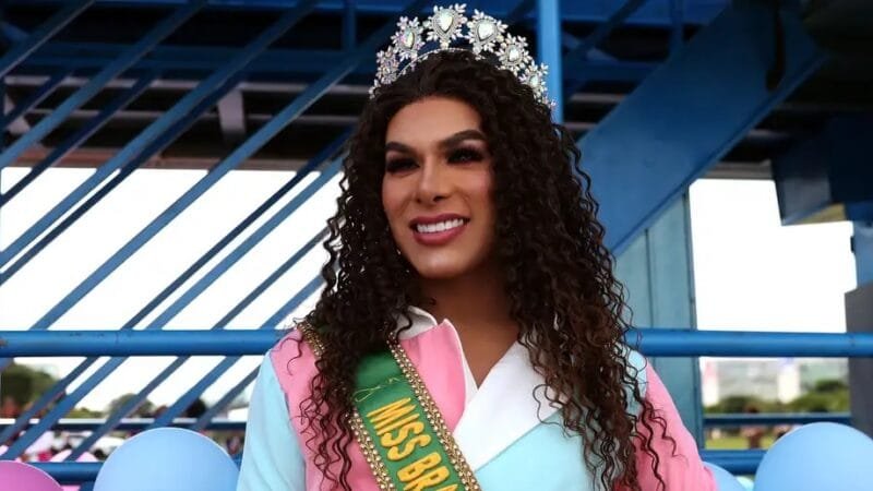 Laynna Souza, Miss Brasil Diversidade, na 1ª Marsha Nacional pela Visibilidade Trans, em Brasília/José Cruz/Agência Brasil