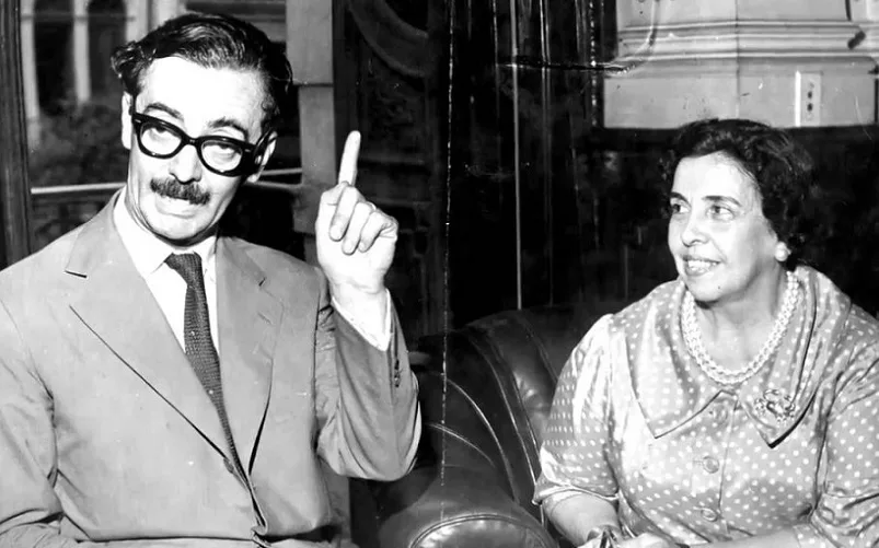 Jânio Quadros e Eloá Quadros na matéria O bilhete de Eloá à decoradora Ana Maria Niemeyer