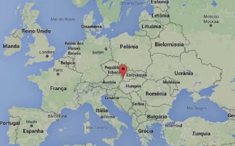 Eslováquia Europa mapa Misto Brasil