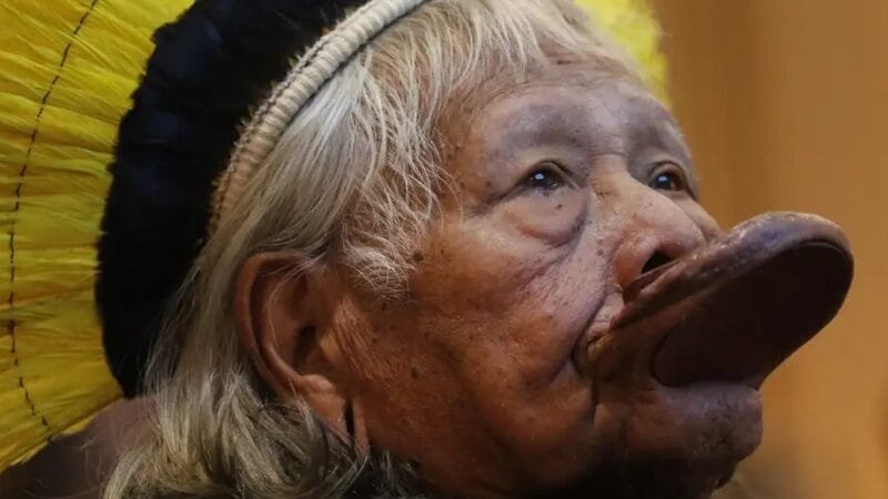 Raoni Metuktire, cacique da etnia caiapó, durante participação da Semana do Meio Ambiente no Museu do Amanhã/Fernando Frazão/Agência Brasil