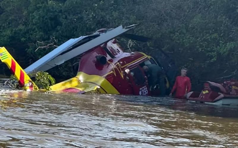 Helicópterop Corpo de Bombeiros de Goiás pouso forçado Misto Brasil