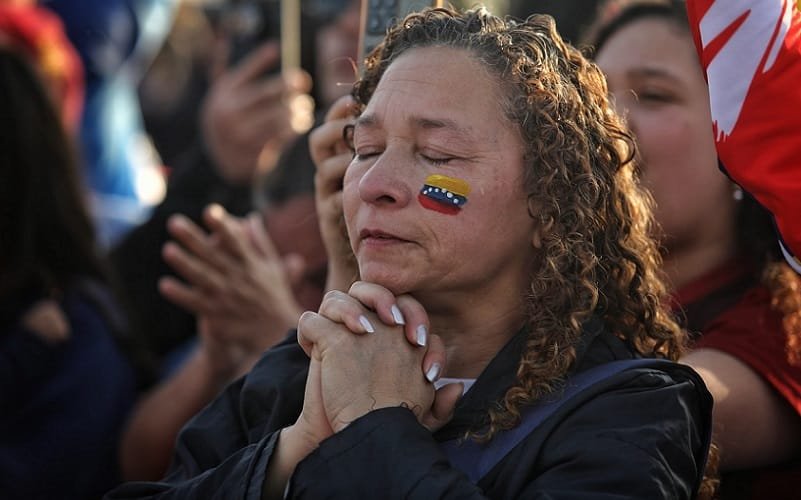 Protesto no Perú eleições na Venezuela