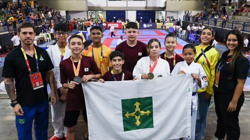 Equipe de Brasília nos Jogos Escolares Brasileiros (JEBs) e um aluno do CED 01 do Itapoã levou ouro no taekwondo/Felipe de Noronha/SEEDF