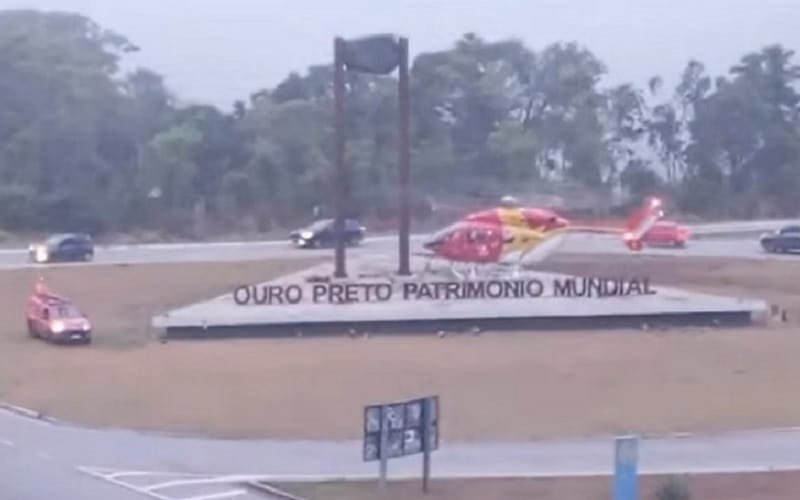 Helicóptero acidente Ouro preto bombeiros Misto Brasil