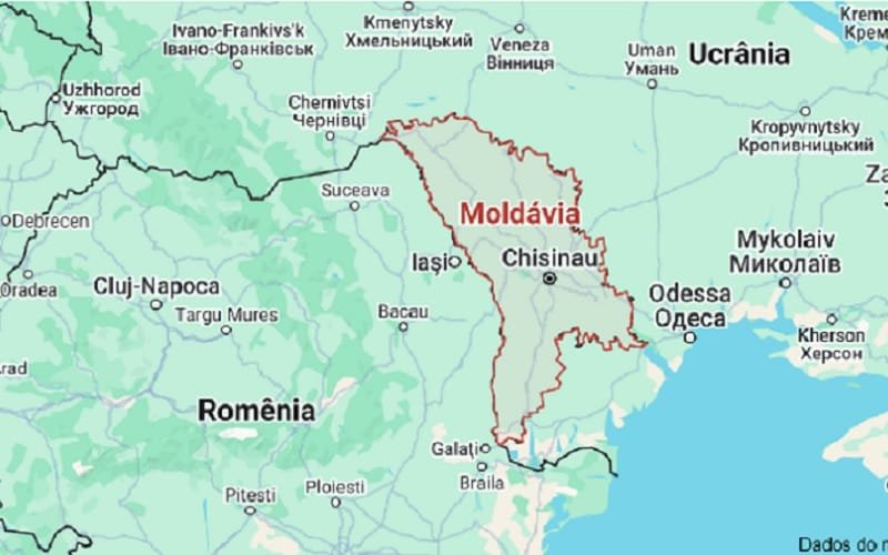 Moldávia mapa frontera Ucrânia e Romênia Misto Brasil