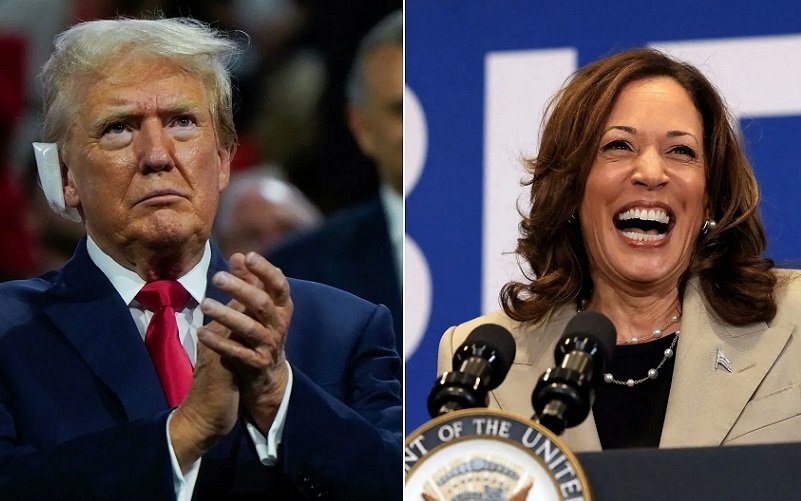 Donald Trump e Kamala Harris Estados Unidos eleições