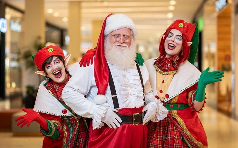Papai Noel duendes JK Shopping DF Misto Brasil