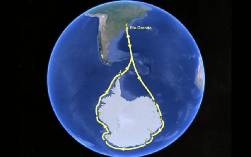 Antártica rota de navegação espexidição Misto Brasil