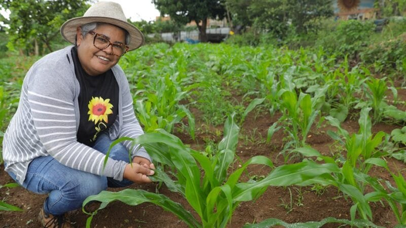 Hosana Alves de Nascimento, coordenadora do Instituto Horta Girassol, que está no programa de suporte da Emater-DF/Geovana Albuquerque/Agência Brasília