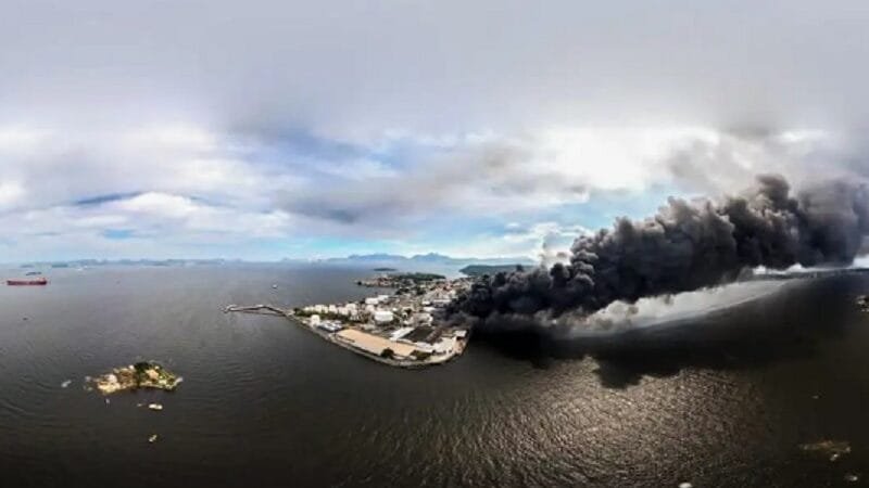 Risco de vazamento de óleo e resíduos na Baía da Ganabara